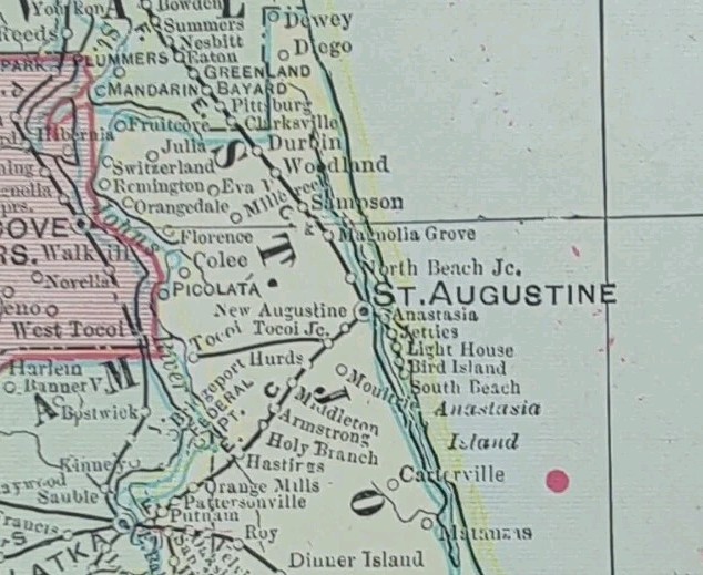 Vintage 1905 FLORIDA Map 14