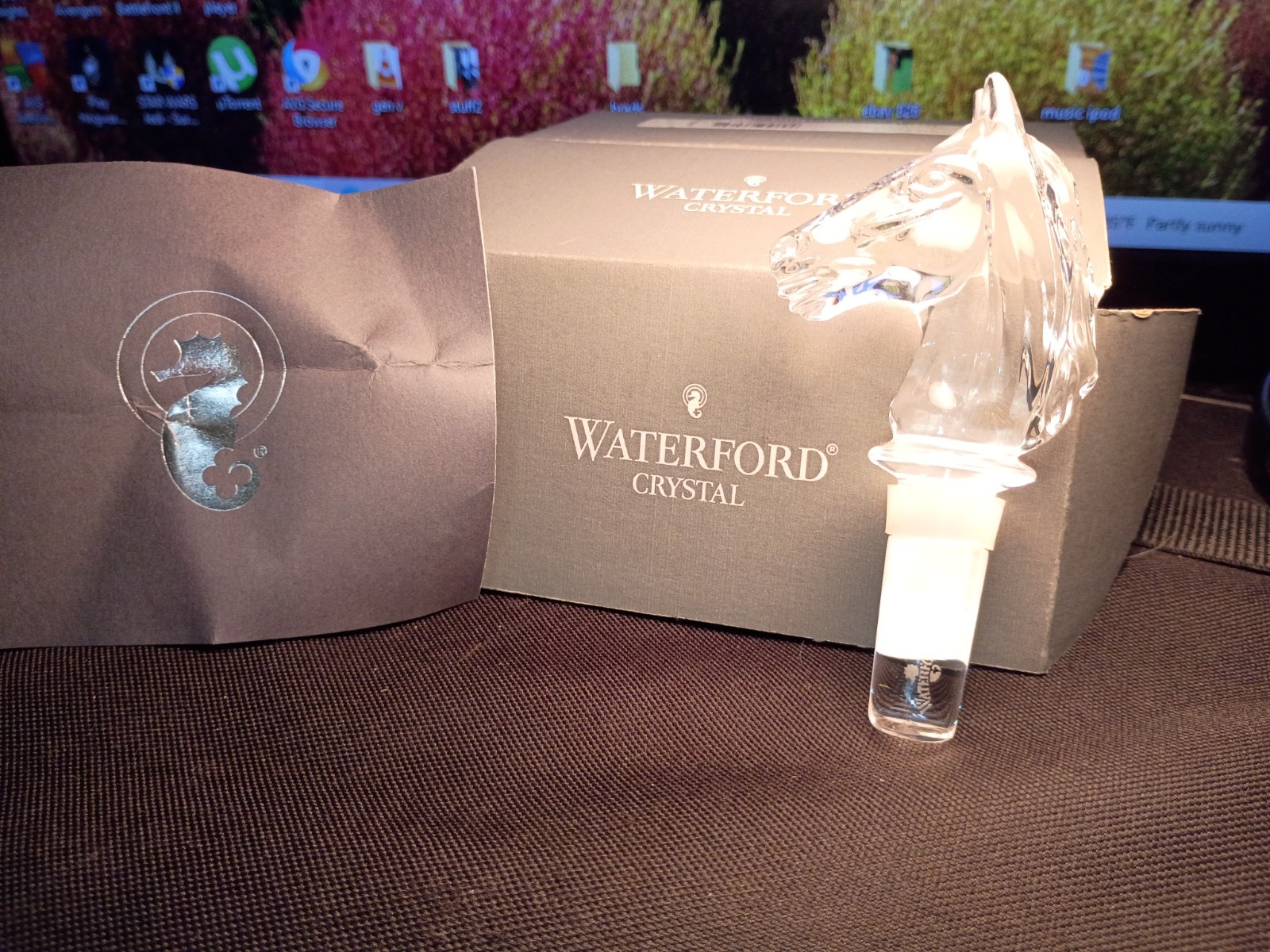Waterford Crystal Horse Head Bottle Stopper
