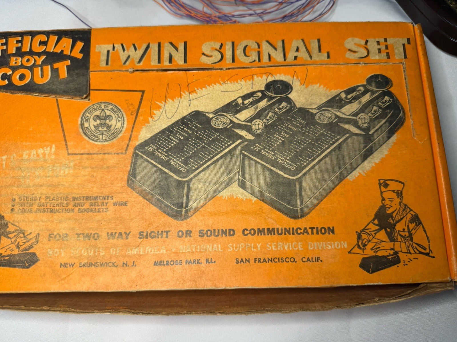 Vintage 1948 BSA Official Boy Scout Twin Signal Set #1098 Morse Code Boxed