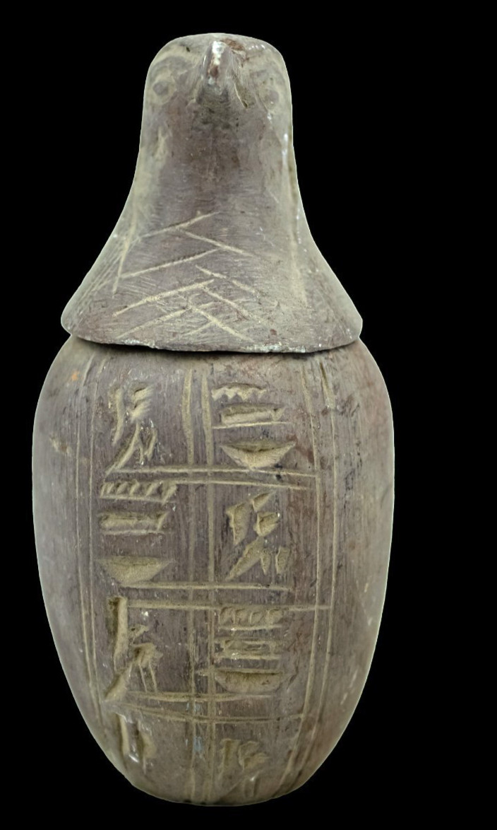 Egyptian Canopic Jar Authentic Ancient Egyptian Antique Statue Artifact Figure