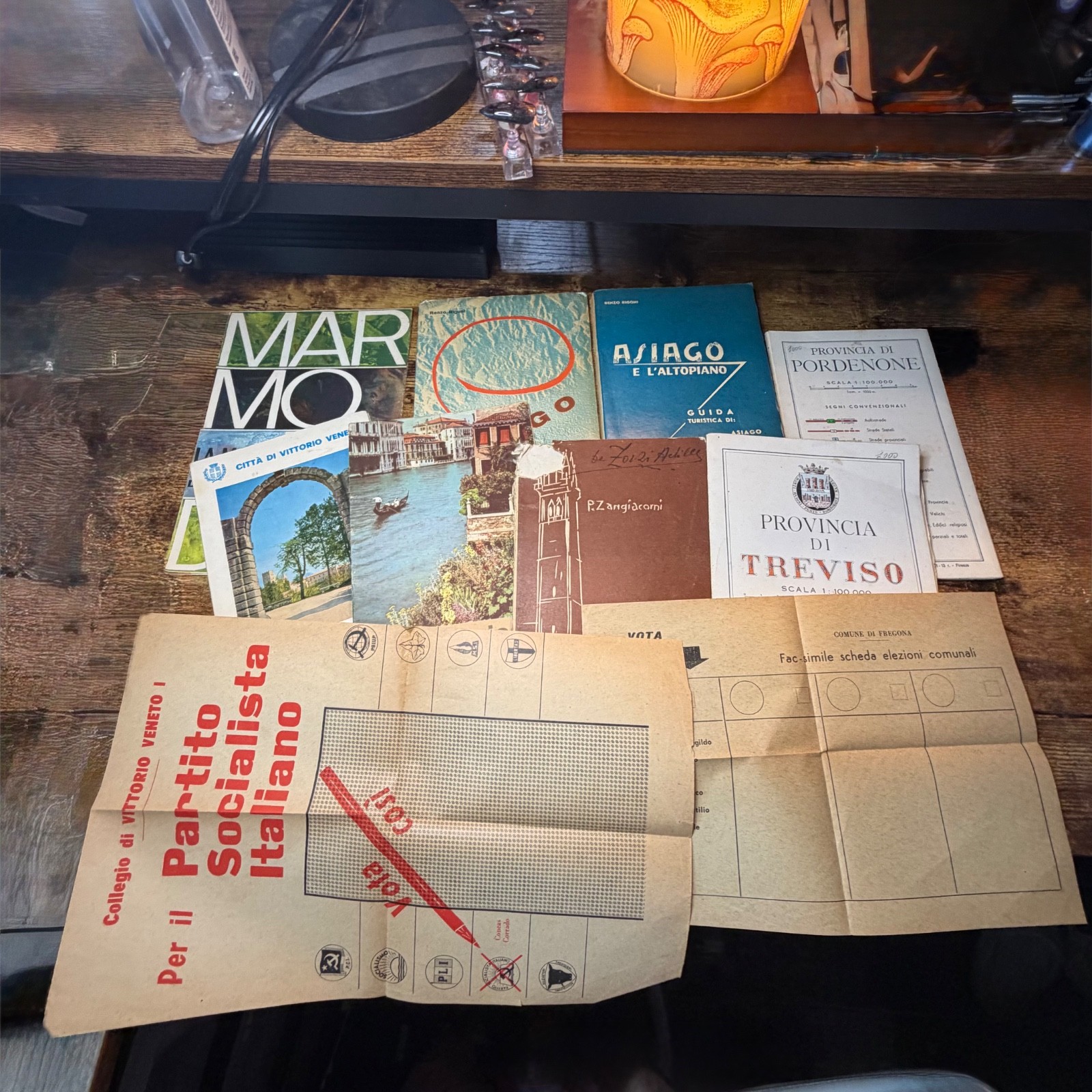 Vintage 1950s-60s Italy Paper Ephemera Lot: Treviso Vittorio Veneto Maps Guide