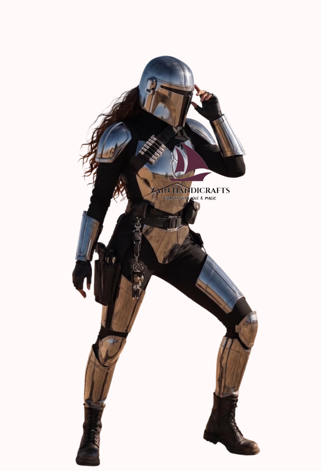 ZAIN Mandalorian Female Inspired Armor Set Beskar Mando Fighting Cosplay Costume