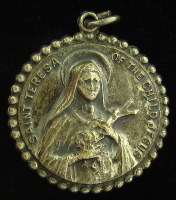 Vintage Saint Therese Medal Catholic The Little Flower Patron of Missionaries