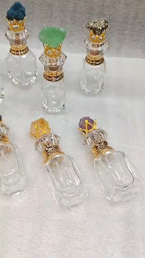 1Pcs Random Pick Luxury Crystal Glass Perfume Diffuser Empty Bottle Natural Raw