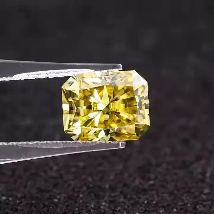 3 Ct Natural Radiant Cut Yellow Certified Diamond D Grade VVS1 + 1 Free Gift