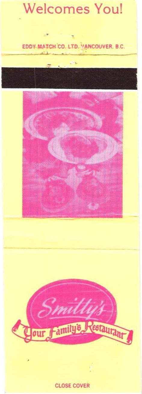 Smitty\'s Family Restaurant Canada Hawaii Vintage Matchbook Cover 1970s