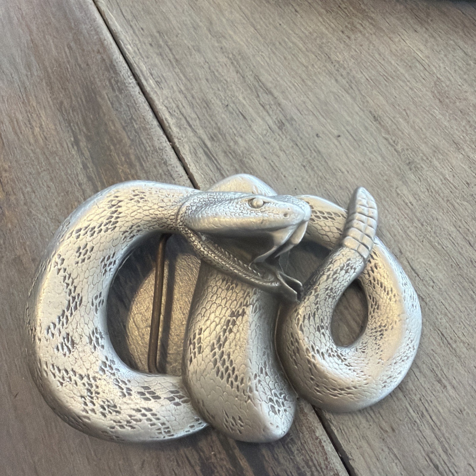 VTG Rattlesnake Snake Belt Buckle #1962 Great American Products 1991 Made in USA