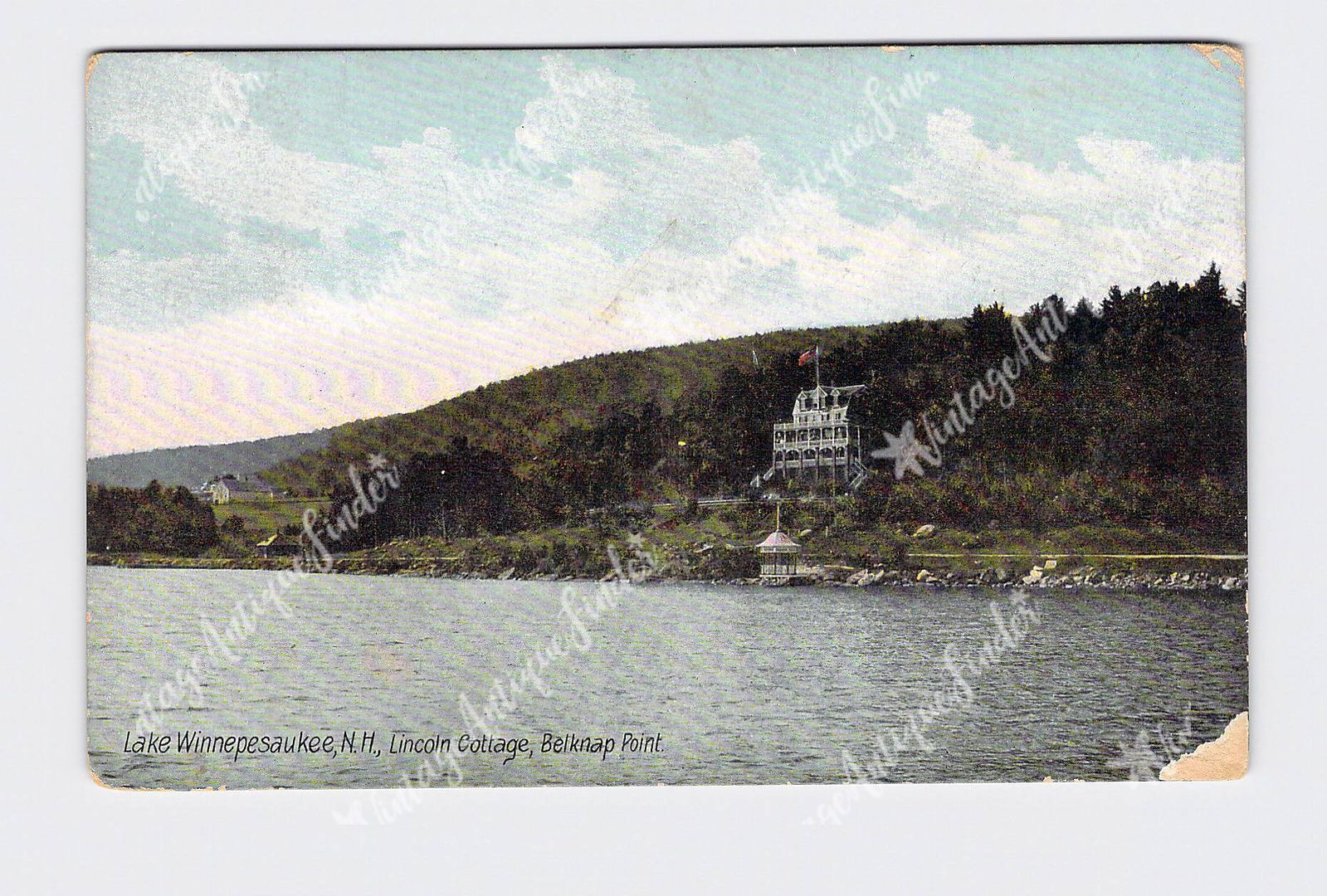 PPC Postcard NH New Hampshire Lake Winnepesaukee Lincoln Cottage Belknap Point S