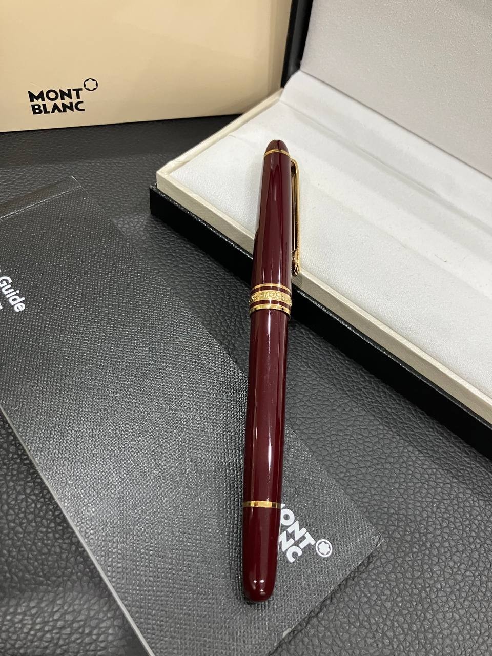 SALE Montblanc Meisterstück 163R Red Rollerball Pen Gold Trim Luxury Gift NIB