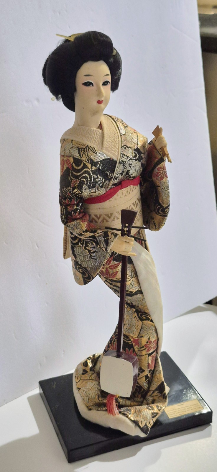 Vintage Japanese Doll Kimono Geisha Maiko Shamisen  Japanese Instrument 15