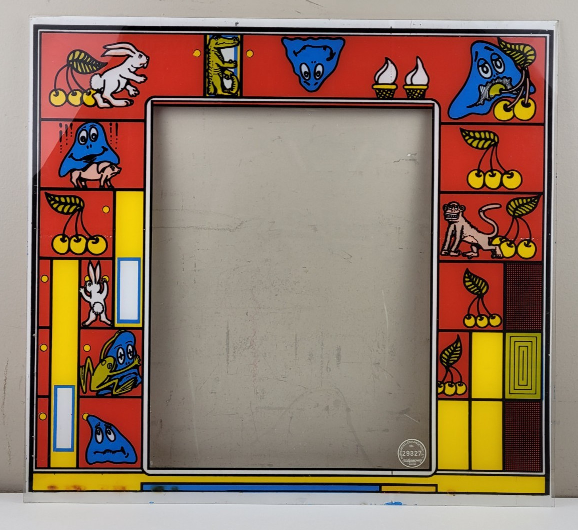 Vintage Original 1980s Epos The Glob Pac-Man Arcade Monitor Plexiglass Art Bezel