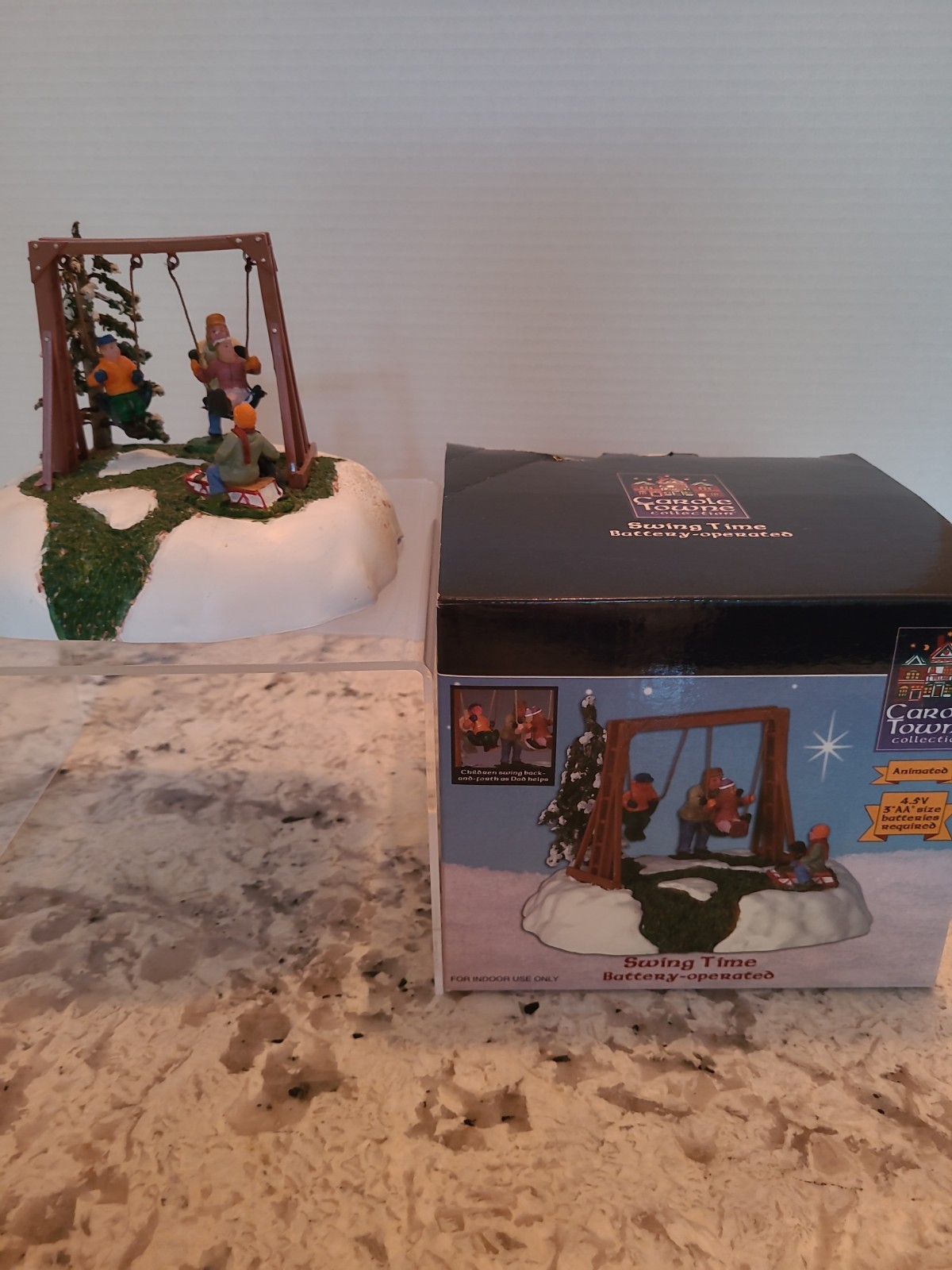 Lemax 2004 Carole Towne Christmas Village Animated Swingset  Time #44192