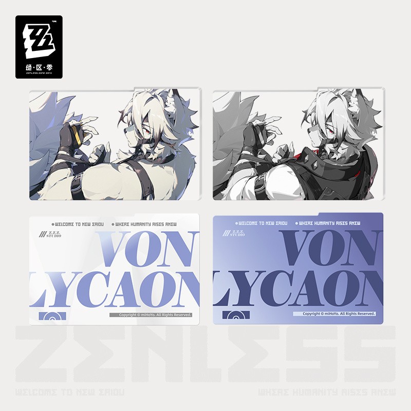 ZZZ miHoYo Zenless Zone Zero Lycaon Acrylic Stand Frame Collection Card Official