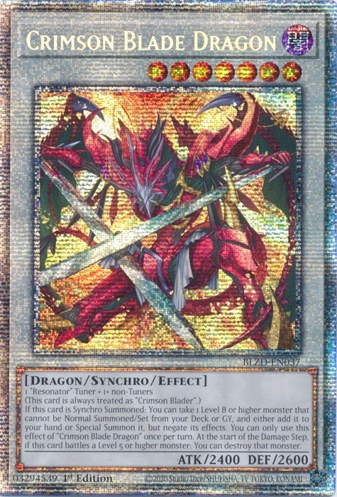BLZD-EN037 Crimson Blade Dragon Starlight Rare 1st Ed Yu-Gi-Oh