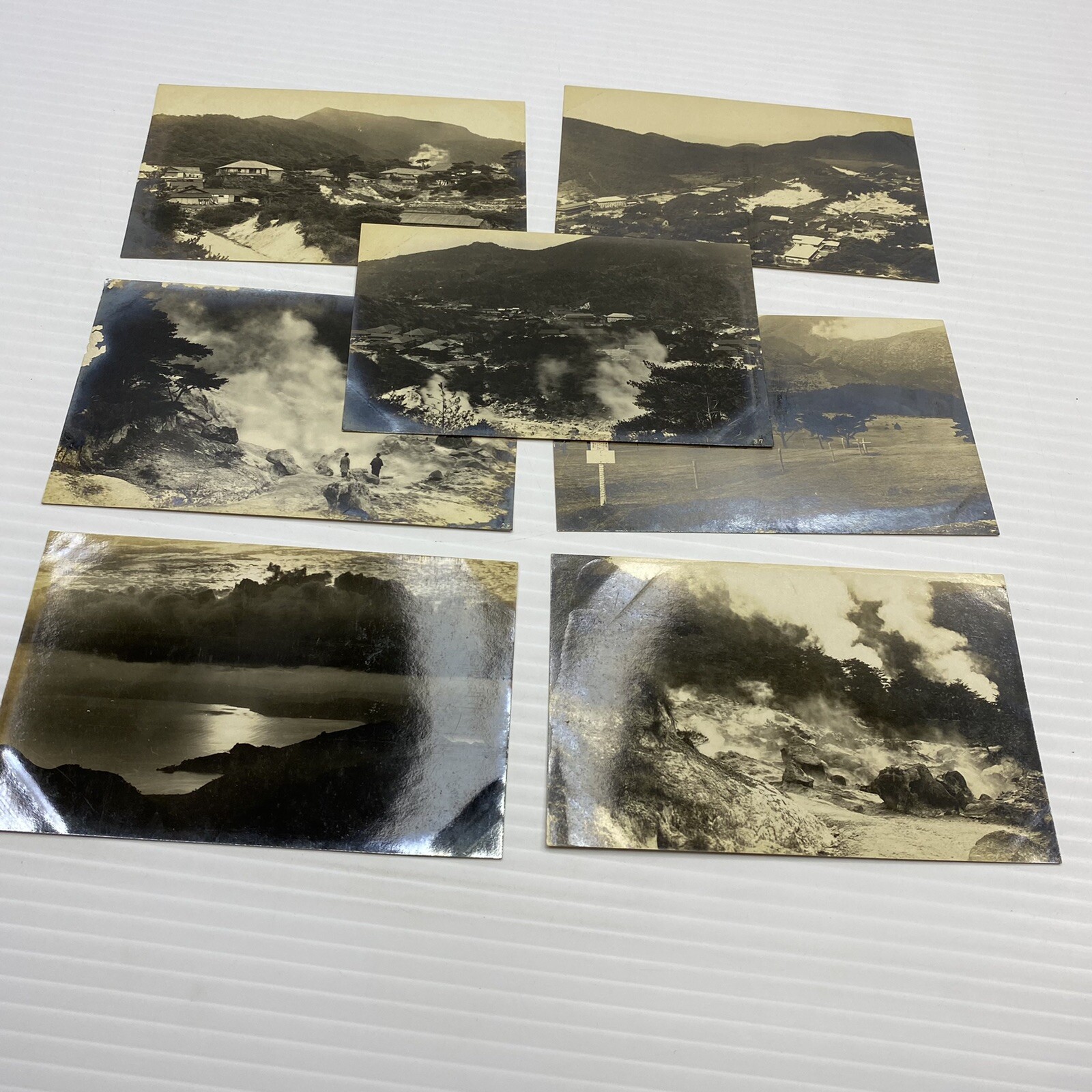 RPPC Mountains Birdseye Village Views Sunset Lot of 7 Japan Postcard Set 15 RPPC Mountains Birdseye Village Views Sunset Lot of 7 Japan Postcard Set 15
