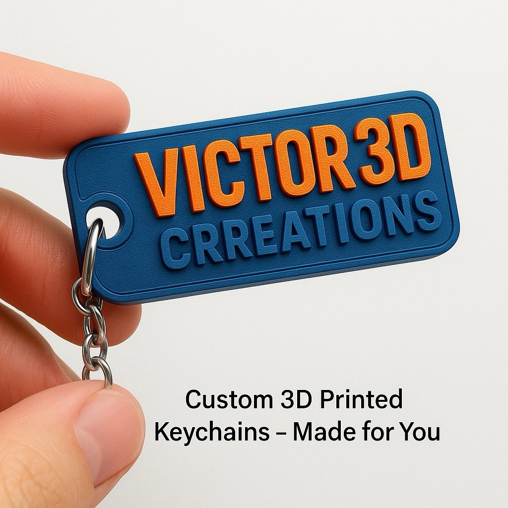 Custom 3D Printed Name Keychain – Personalized Key Ring Gift