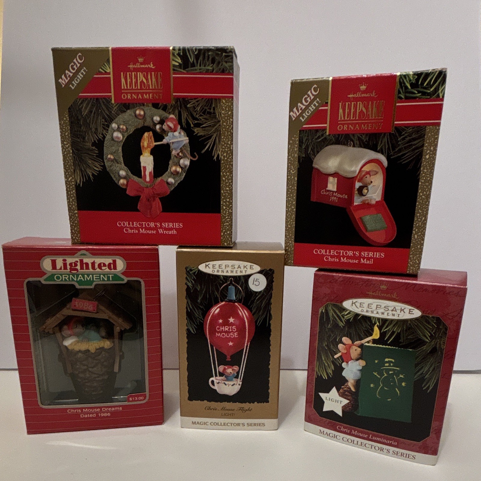 Hallmark Christmas Mouse Ornaments Set of 5 Chris Mouse