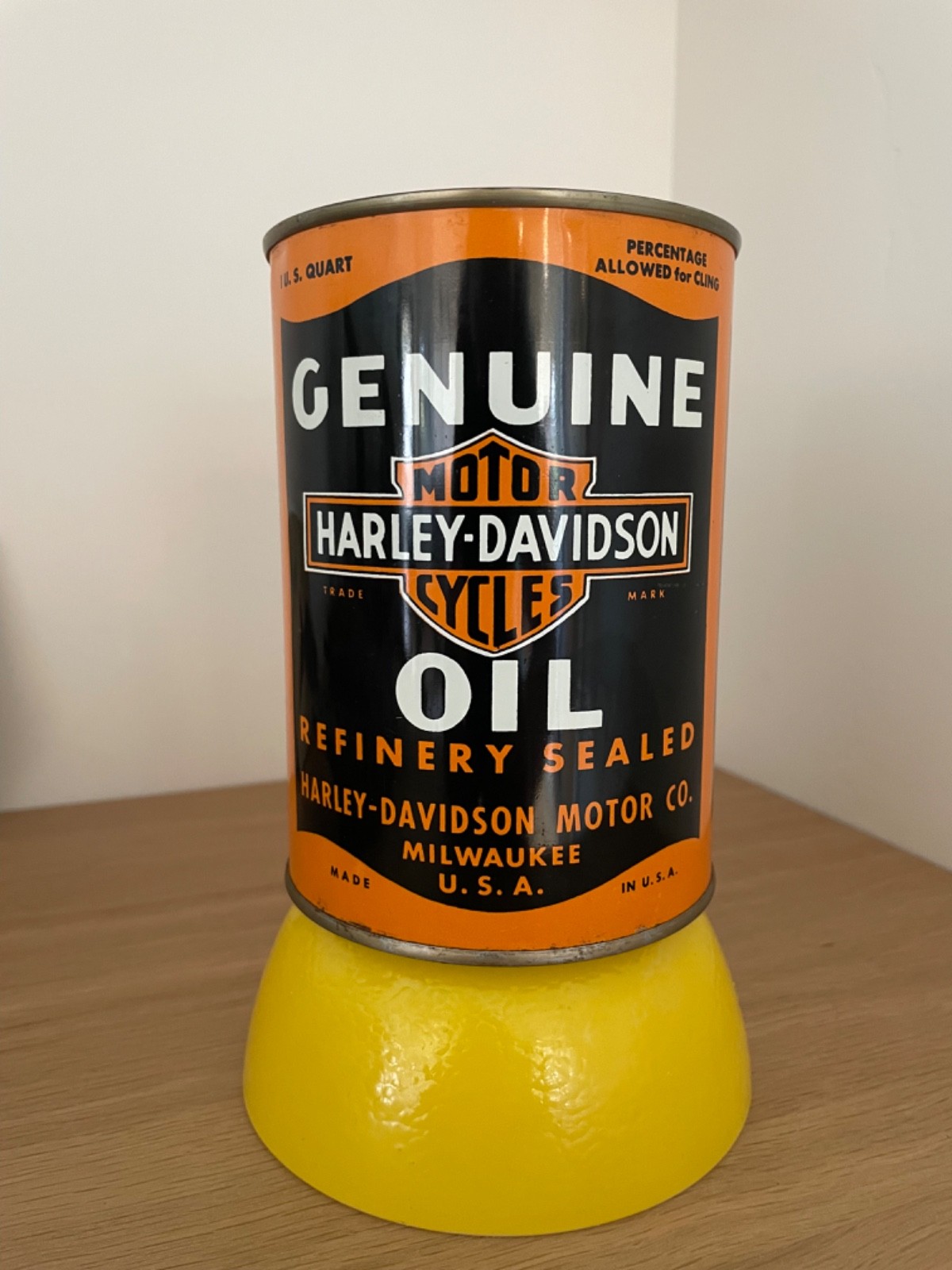 Vintage 40-50's? Harley Davidson quart oil can (Full)
