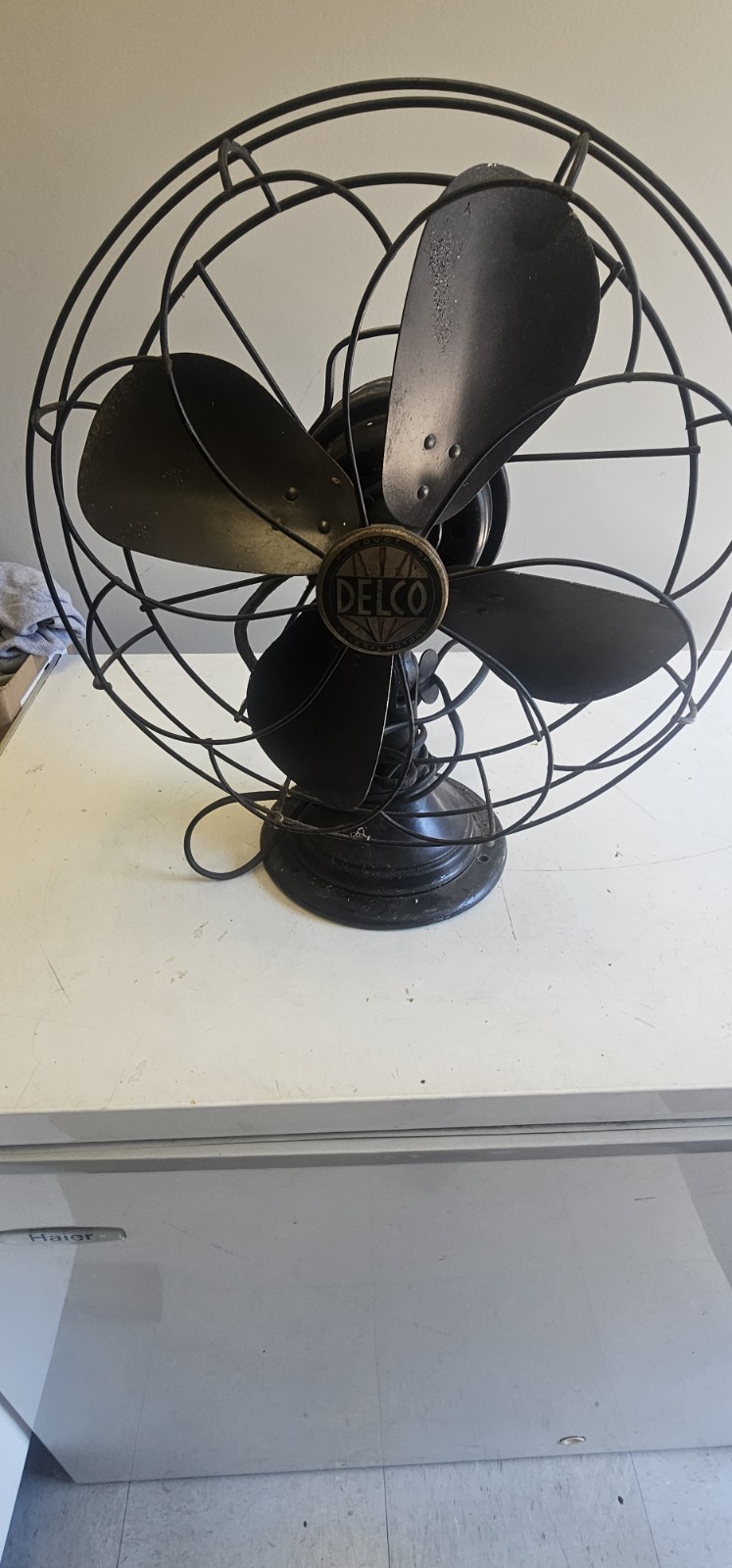 Vintage 1930s Delco 10” Electric Desk Fan Model 1530 WORKS Art Deco Antique