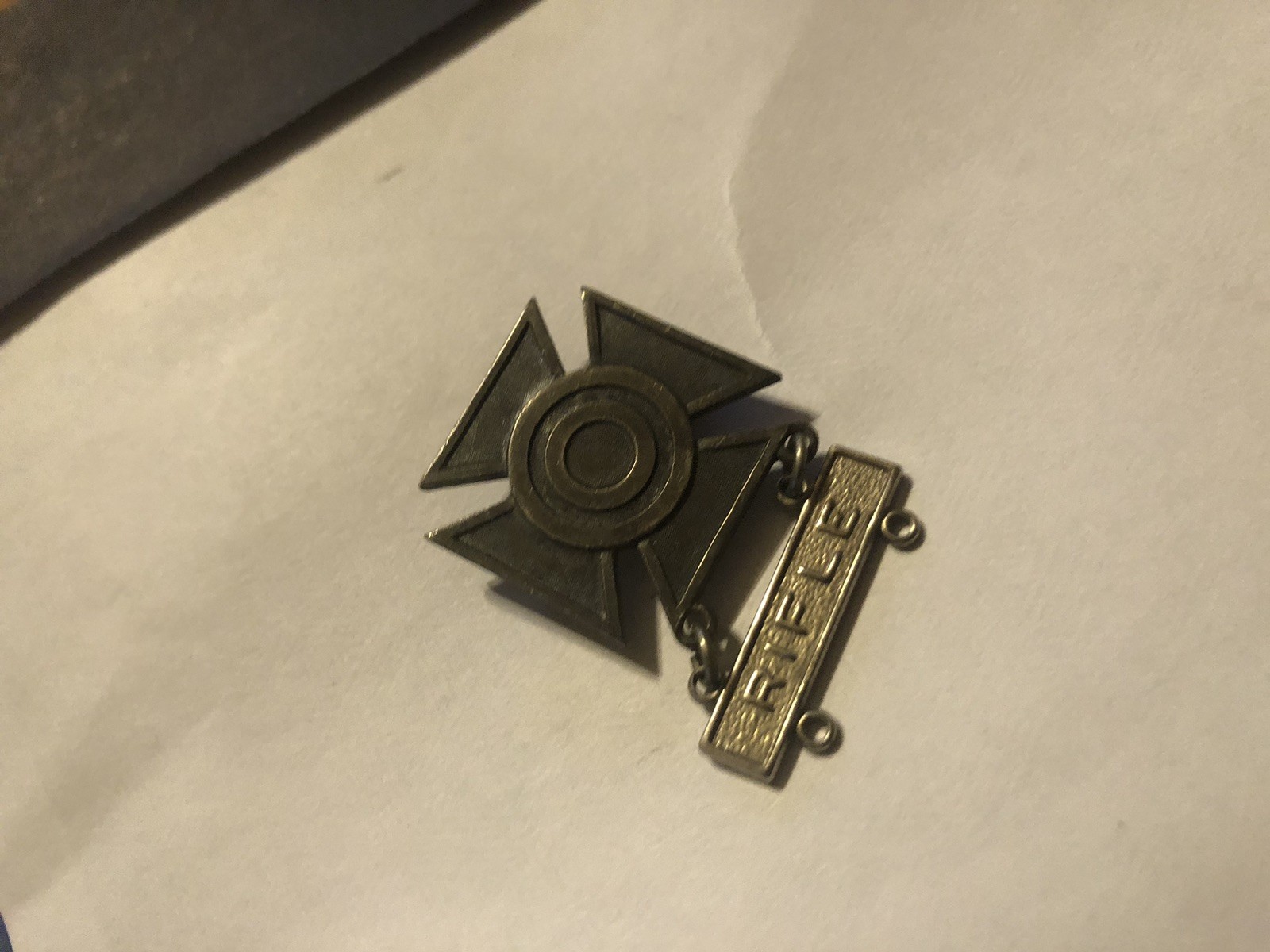 WW2 WWII US ARMY Qualification Badge Maltese Cross Sharpshooter Sterling Silver