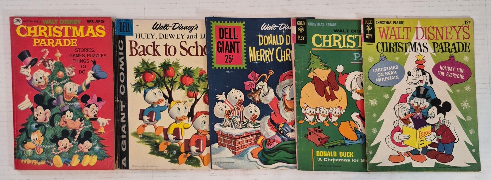 Walt Disney\'s Christmas Lot (5) #1-53* VG/FN Silver Age Dell 1960s Tony Strobl 