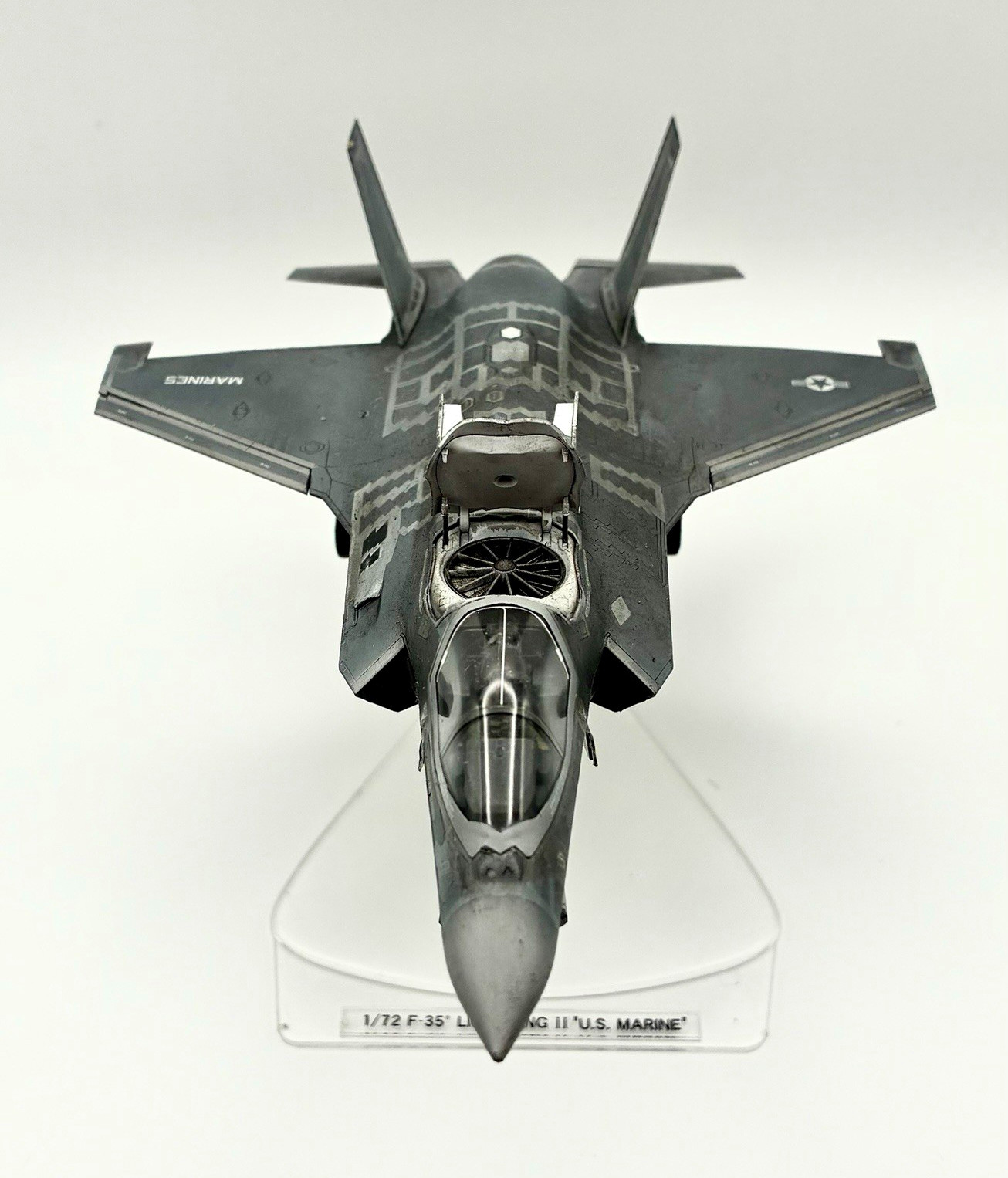 Pro Built 1/72 scale F-35B Lightning II scale model with display stand