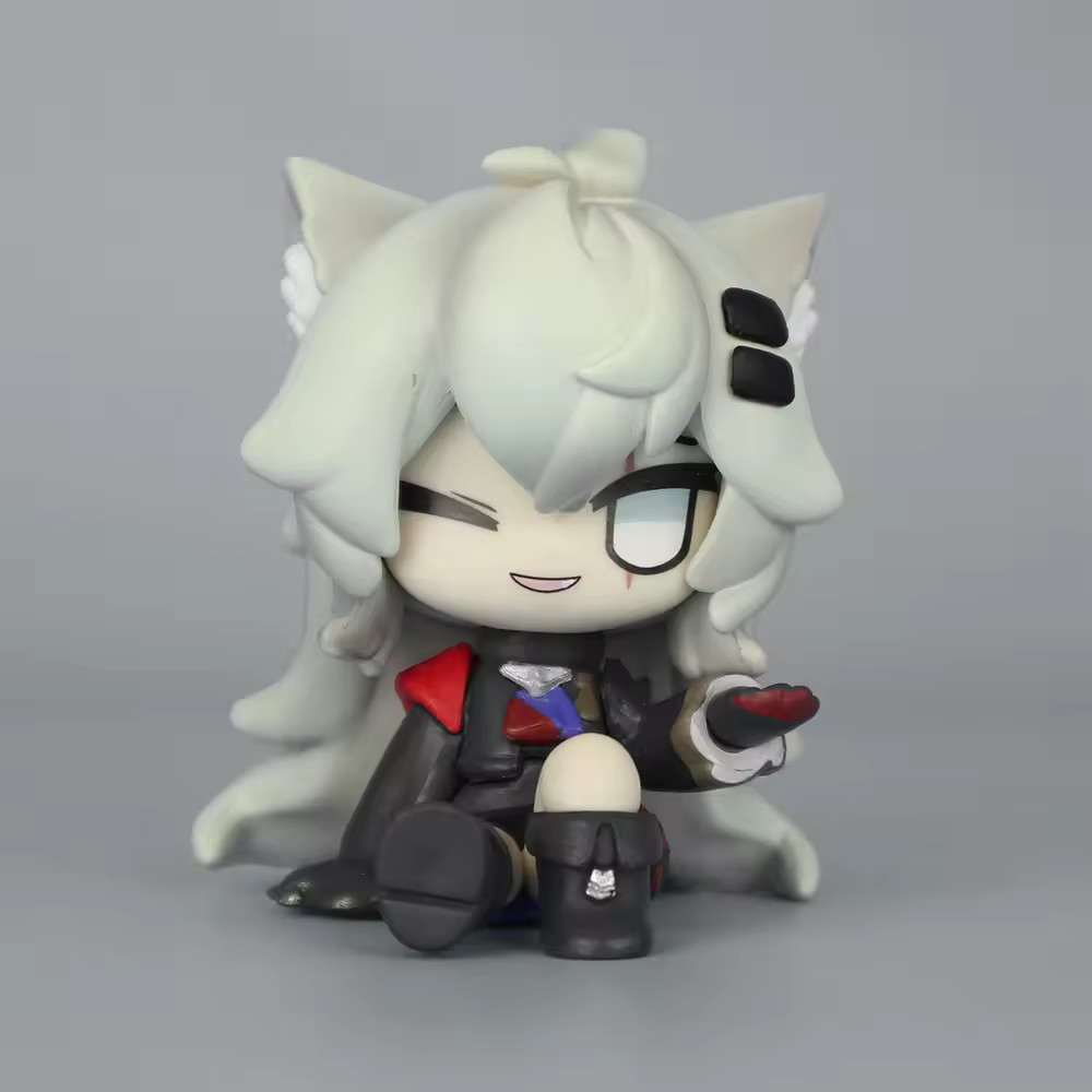 Lappland Arknights Chibi Version Super Deformed Sitting Pose Anime Figure Statue