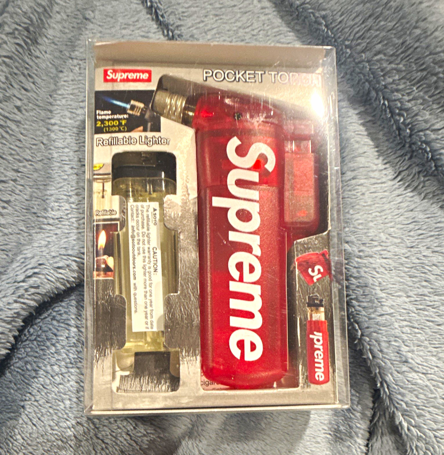Supreme Pocket Torch Refillable Lighter - Red Pocket Torch Style