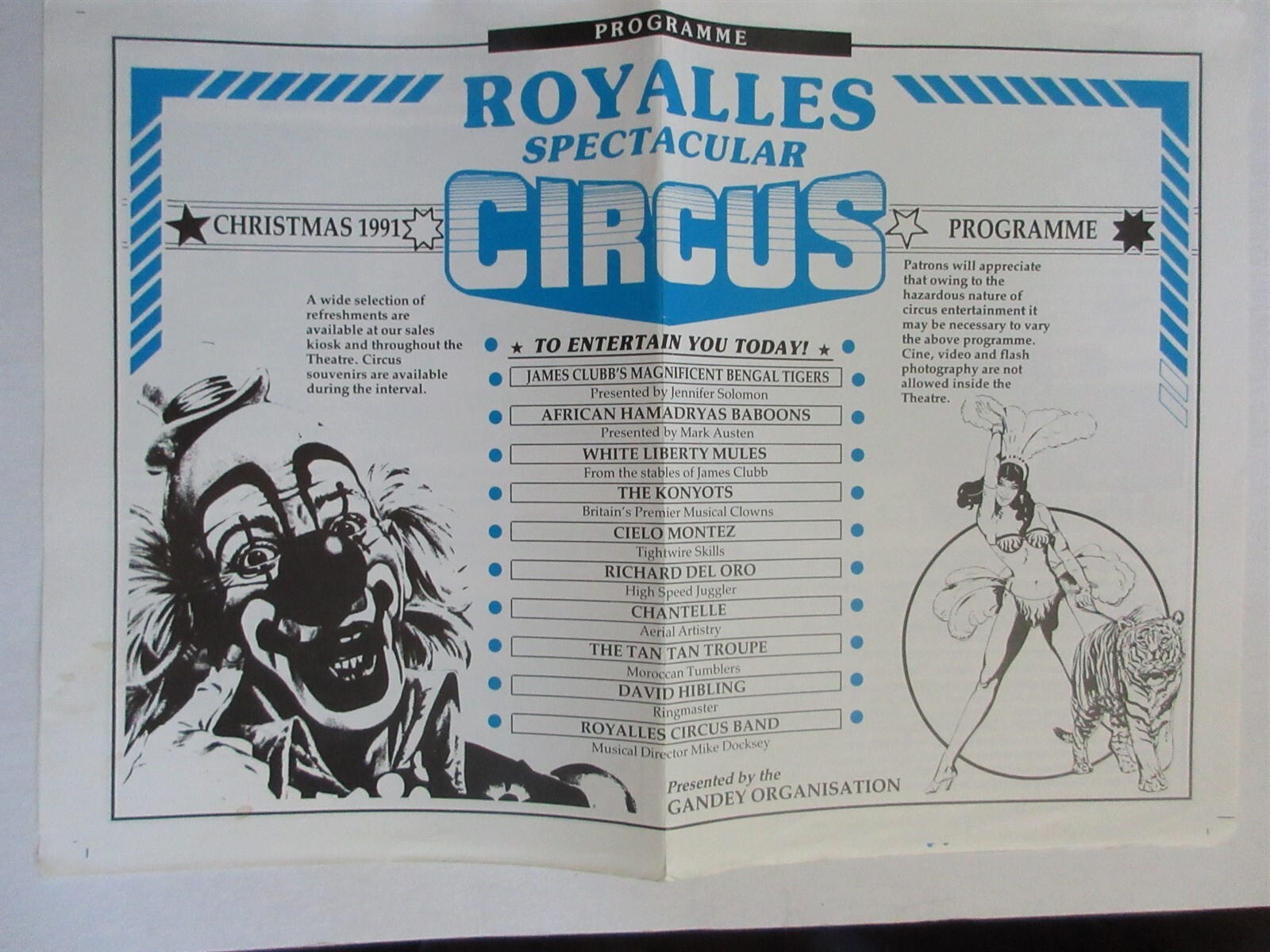 1991 Royalles Spectacular Circus Program UK 