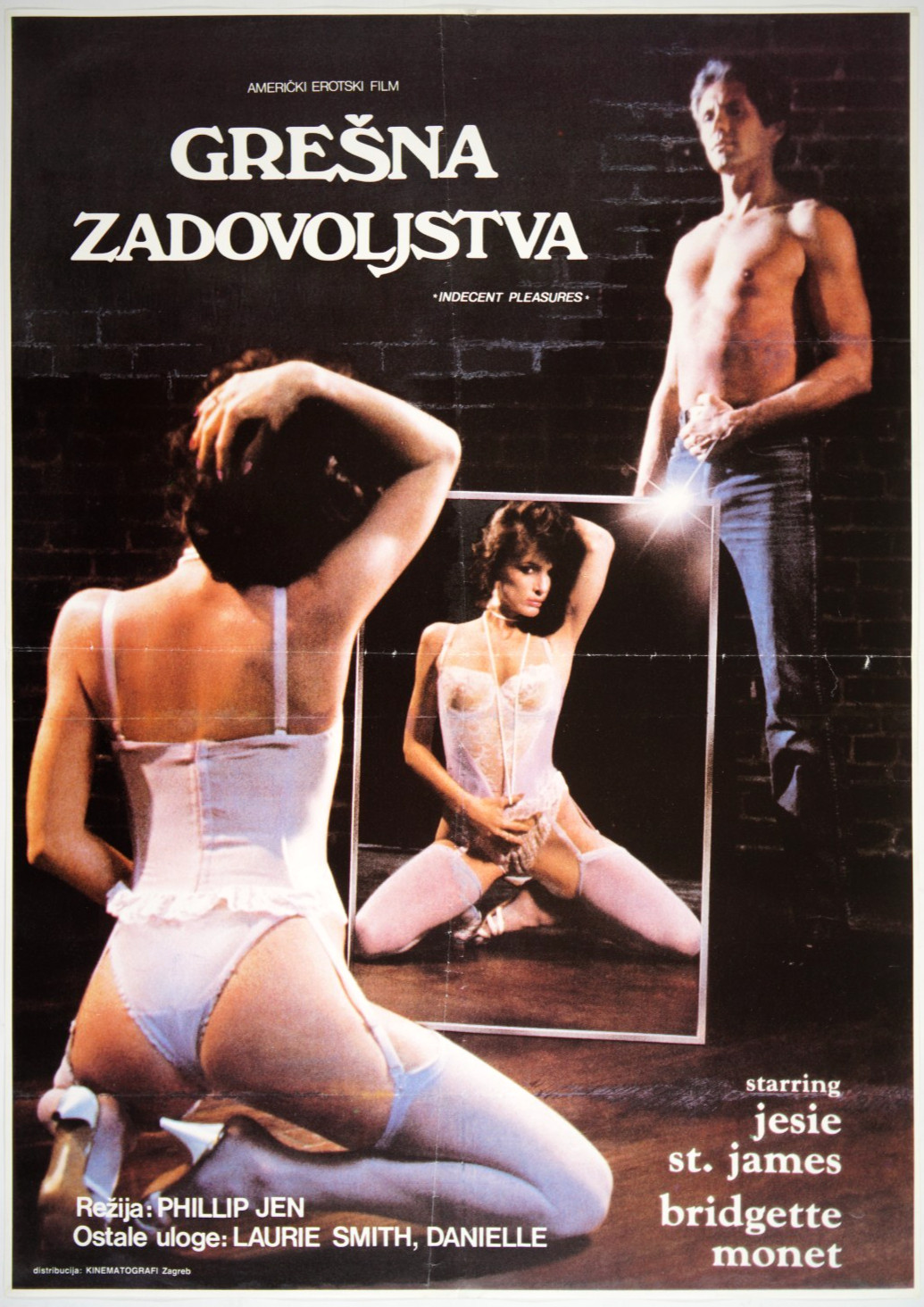 INDECENT PLEASURES Orig. exYU movie poster 1984 JESIE ST JAMES, BRIDGETTE MONET