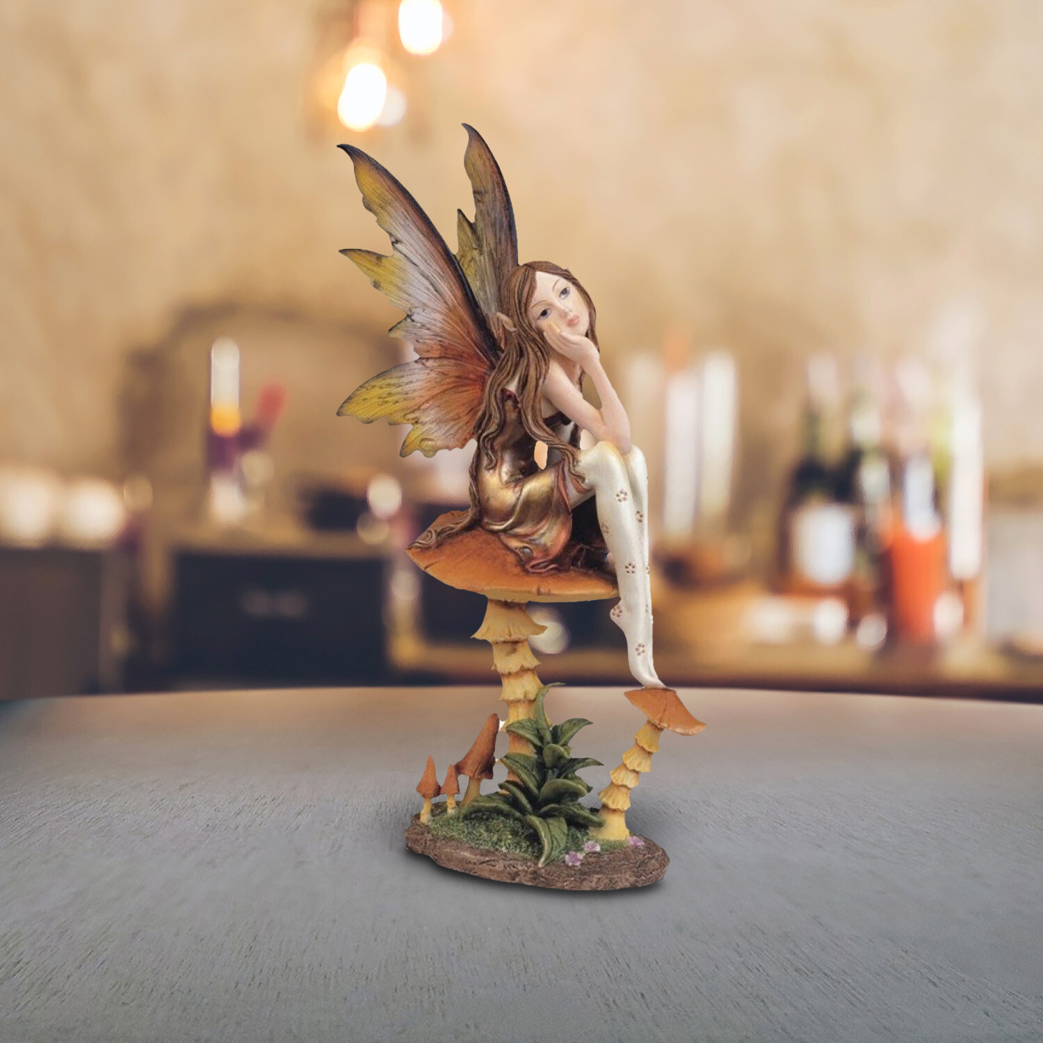 Golden Fairy with Clear Wings Statue 9 Golden Fairy with Clear Wings Statue 9