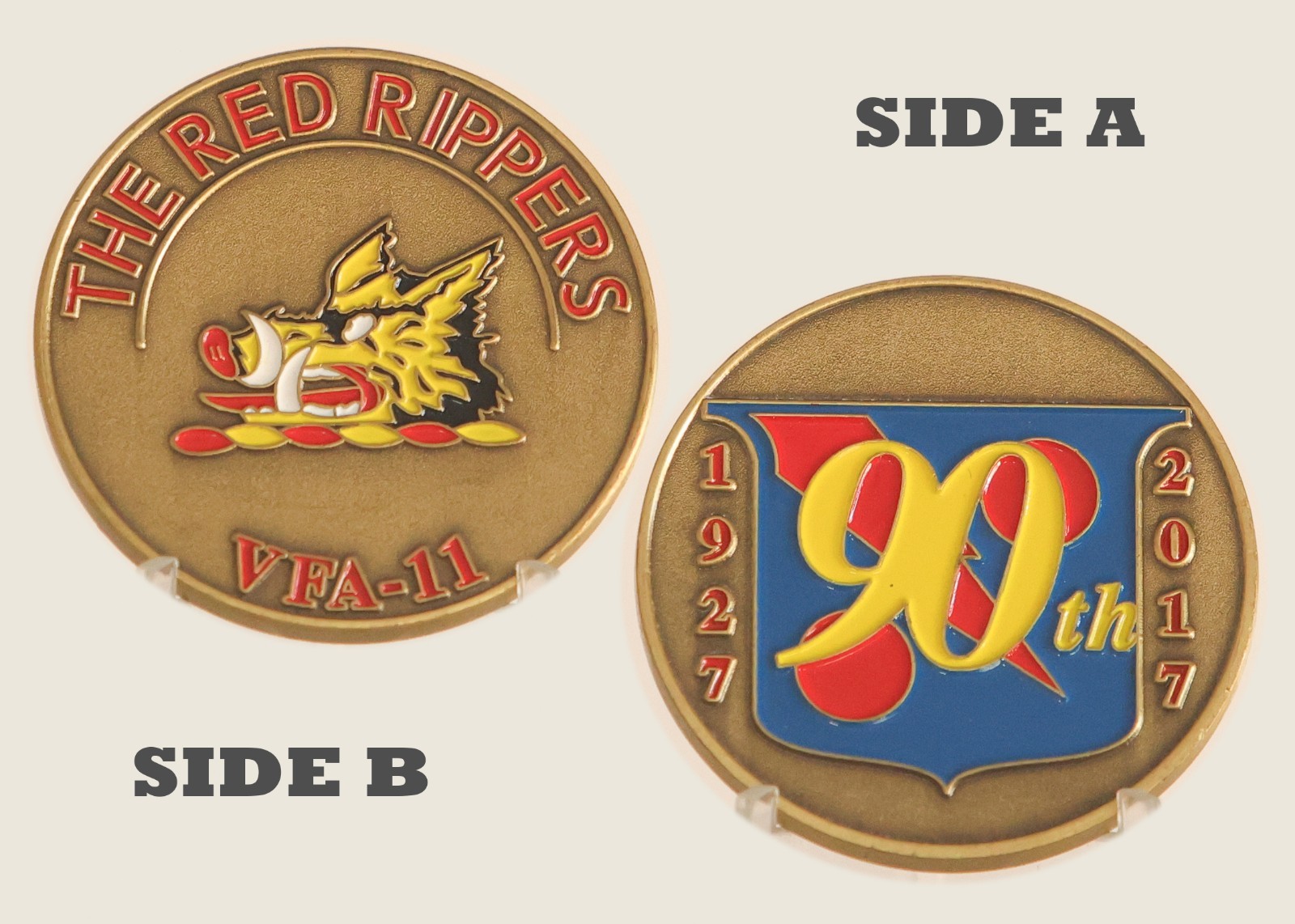 VFA-11 The Red Rippers 90th Anniversary 2017 Challenge Coin  1#13