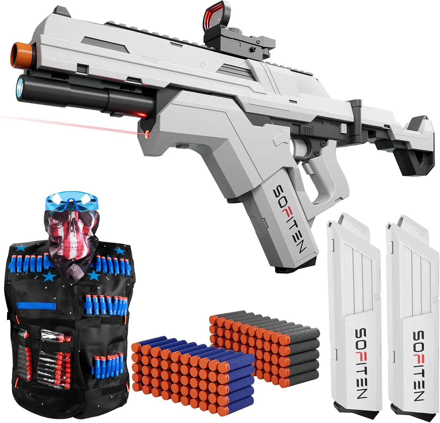 Toy Gun Automatic Sniper Rifle Tactical Vest Toy Foam Blaster with Flashlight Fo Toy Gun Automatic Sniper Rifle Tactical Vest Toy Foam Blaster with Flashlight Fo