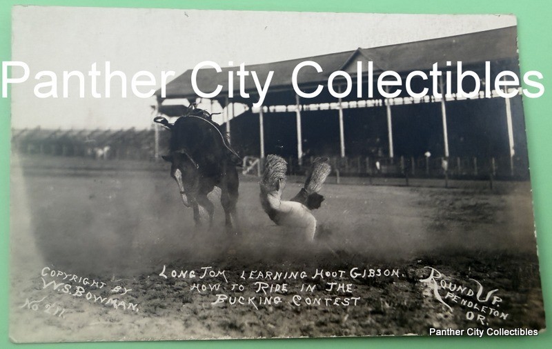 c1912 RPPC Postcard Movie Star Hoot Gibson Rodeo Round Up Pendleton OR Cowboy