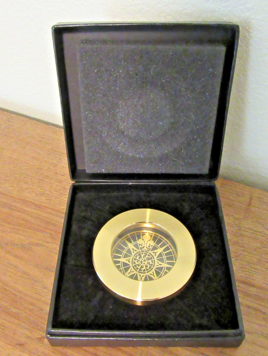 Brass Weems & Plath Annapolis, MD Desktop Chart Paperweight Magnifier with Box