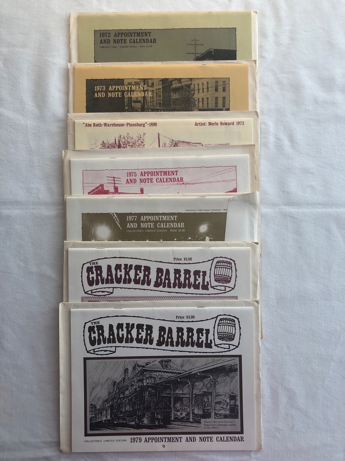 VTG HAGERSTOWN Md. 1970’s Cracker Barrel Appointment and Note Calendar Lot