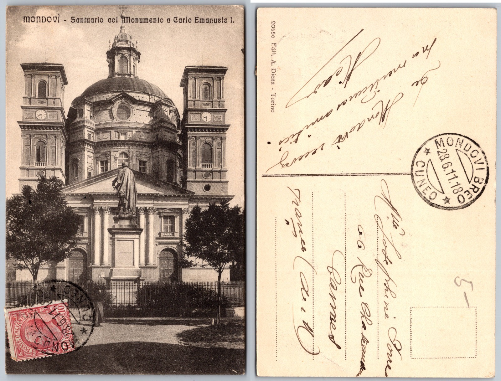 Mondovi Santuario Monumento Carlo Emanuele Postcard