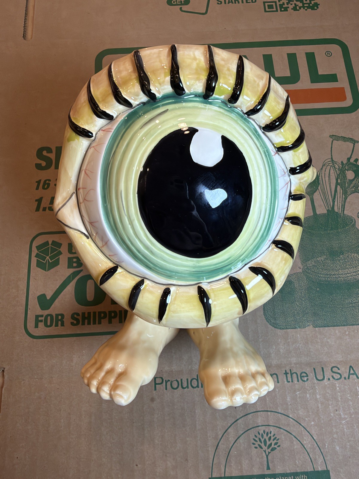 NEW Blue Sky Clayworks Eyeball Candy Bowl Goldminc Halloween RARE SHIPS FREE