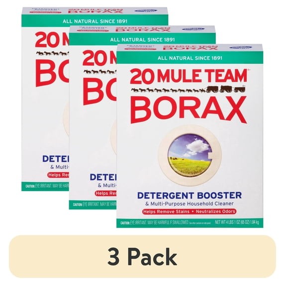 3 Pack 20 Mule Team Borax Laundry Booster Multi-Purpose Cleaner 65 oz Each
