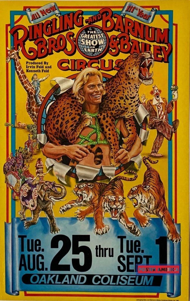 Ringling Bros and Barnum & Bailey Circus 1981 Original Oakland Coliseum Bill