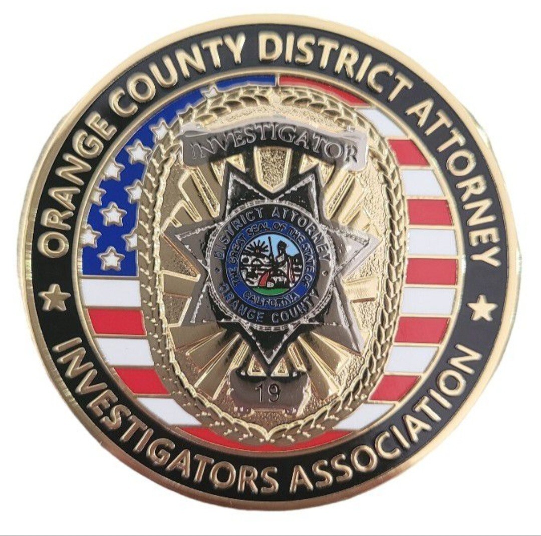 OCDA Orange County District Attorney Investigators Assoc Flag Challenge Coin