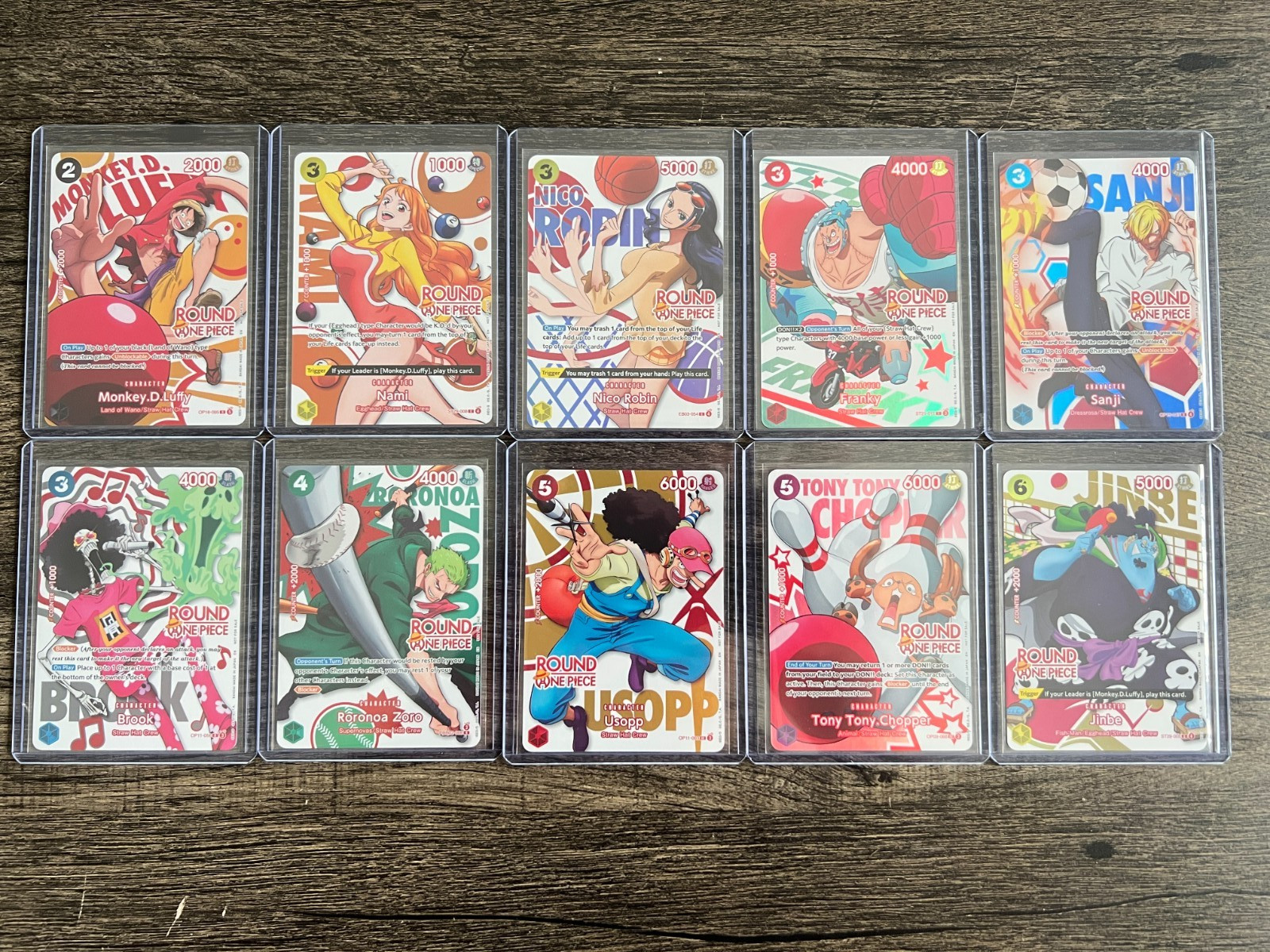 Round 1 x One Piece Promo Cards - Full Set of 10 NM English