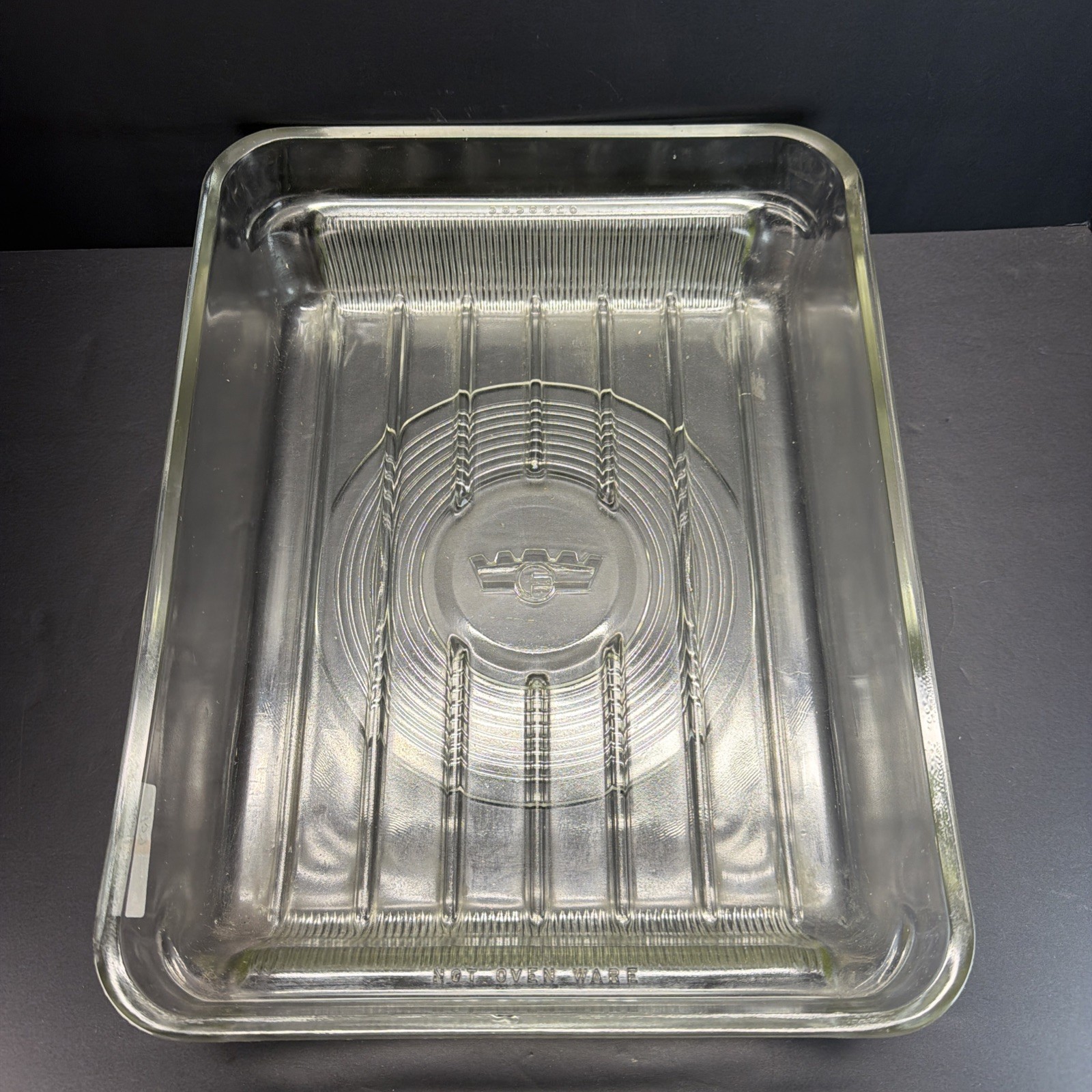Rare Vintage 1940’s Frigidaire Set Glass Drip Tray Meat Tender W/Aluminum Cover