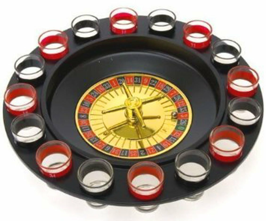 Drinking Game Glass Roulette - Drinking Game Set (2 Balls and 16 glasses )