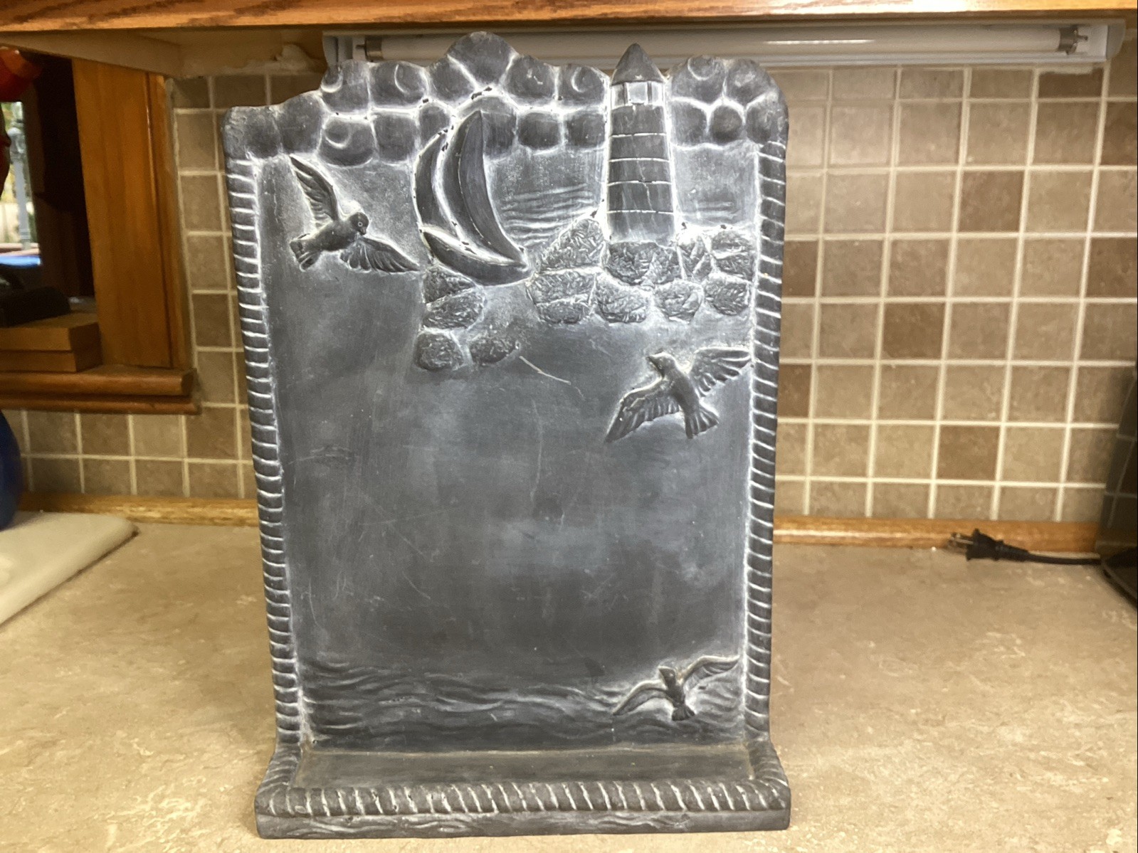 HEN FEATHERS HOME Decor Lighthouse Ocean Sea Nautical CHALKBOARD WALL HANGING