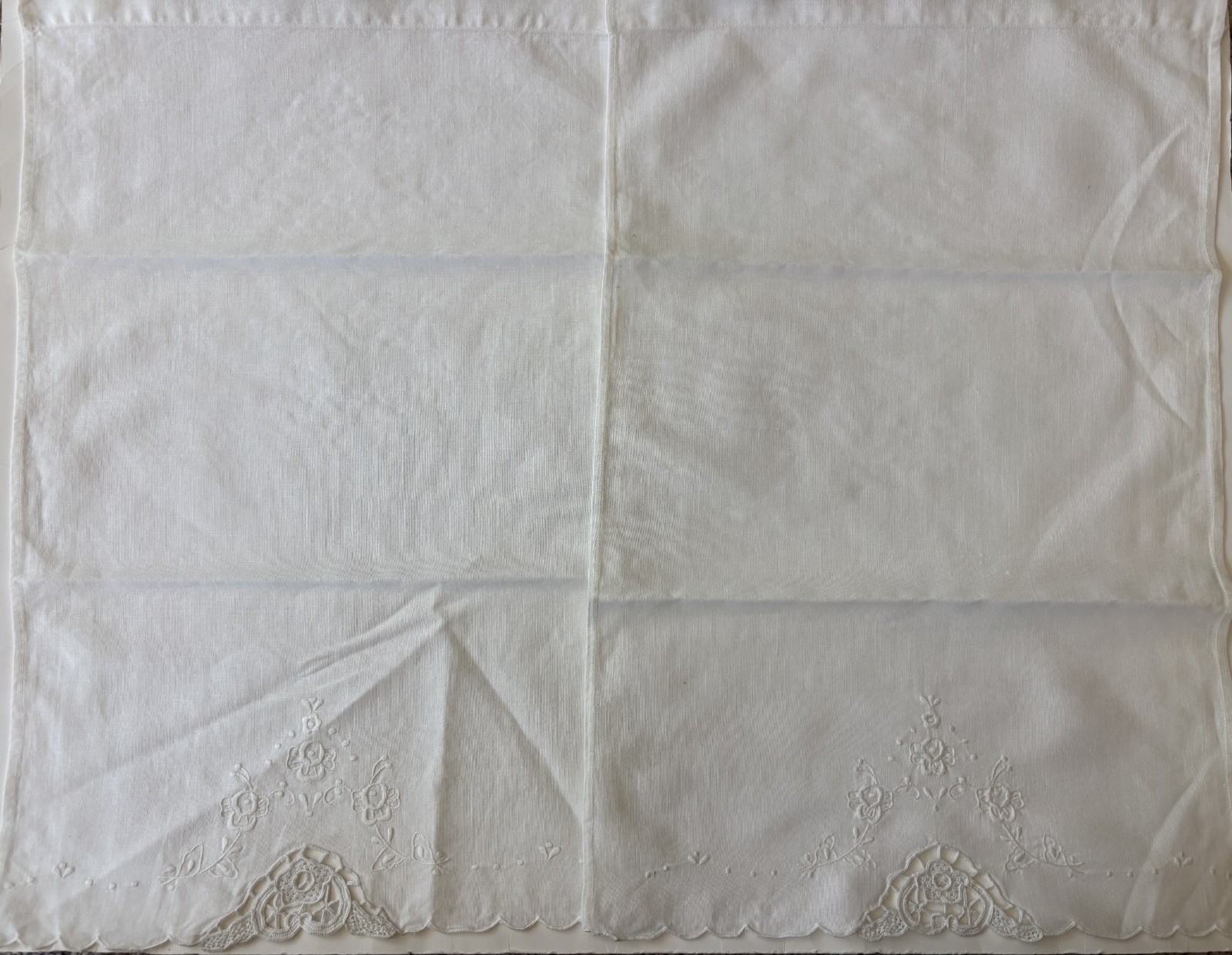 Vintage White Curtain Panels - Set of 2