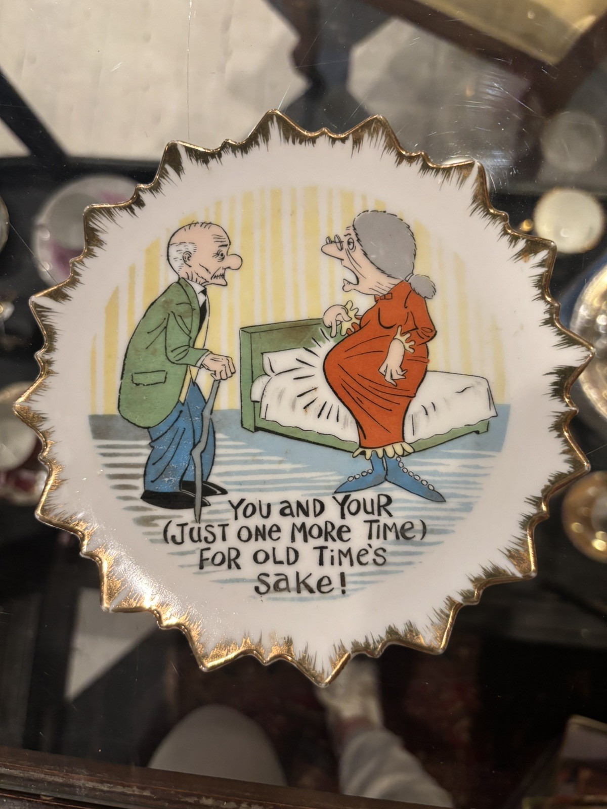 1950s 'You and Your Just One More Time For Old Times... Wall Plate BRADLEY Japan