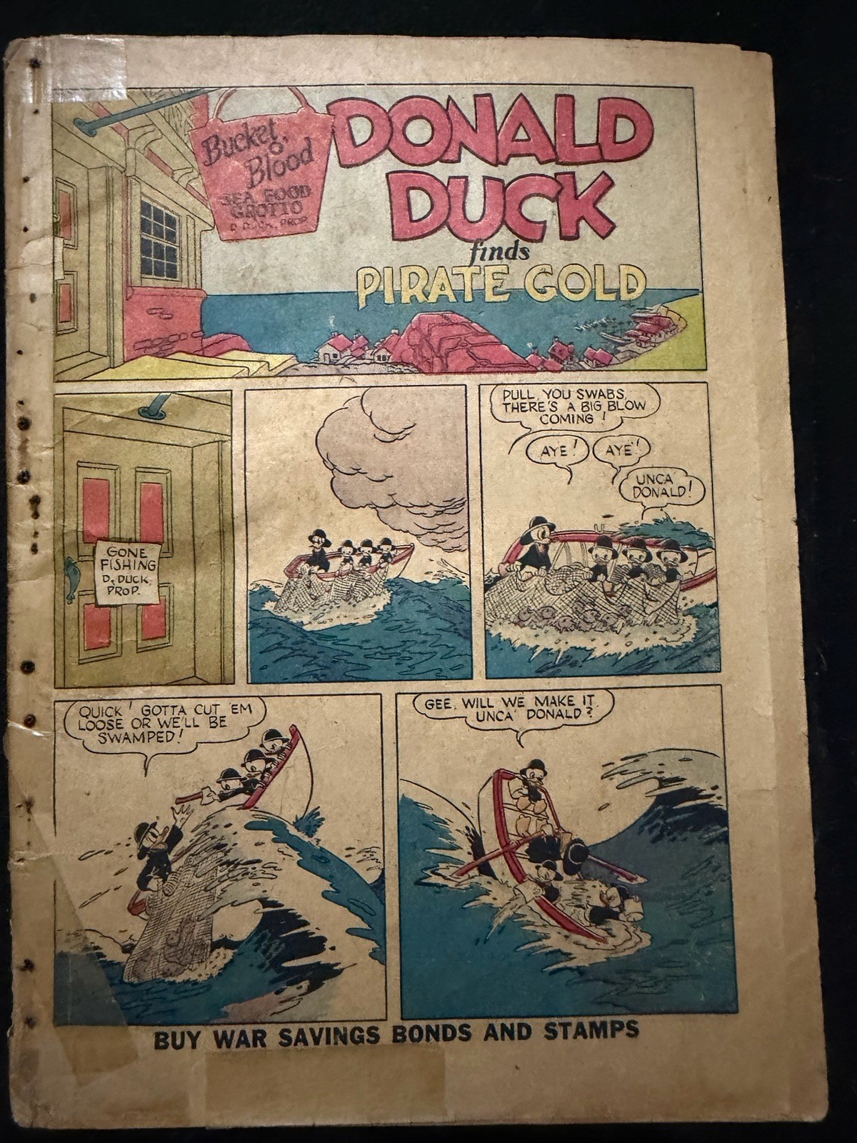 Donald Duck finds Pirate Gold No.9, Four Color, 1942, Carl Barks, Dell Publ