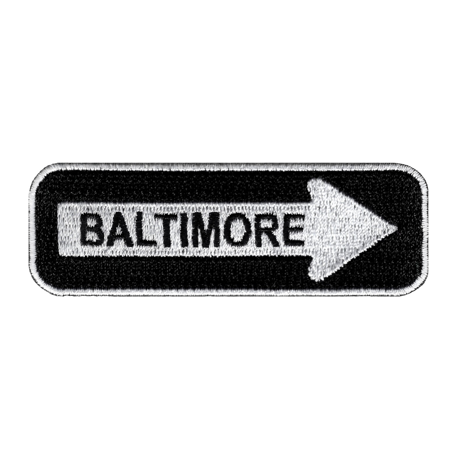 BALTIMORE ONE-WAY SIGN EMBROIDERED IRON-ON PATCH applique MARYLAND SOUVENIR ROAD