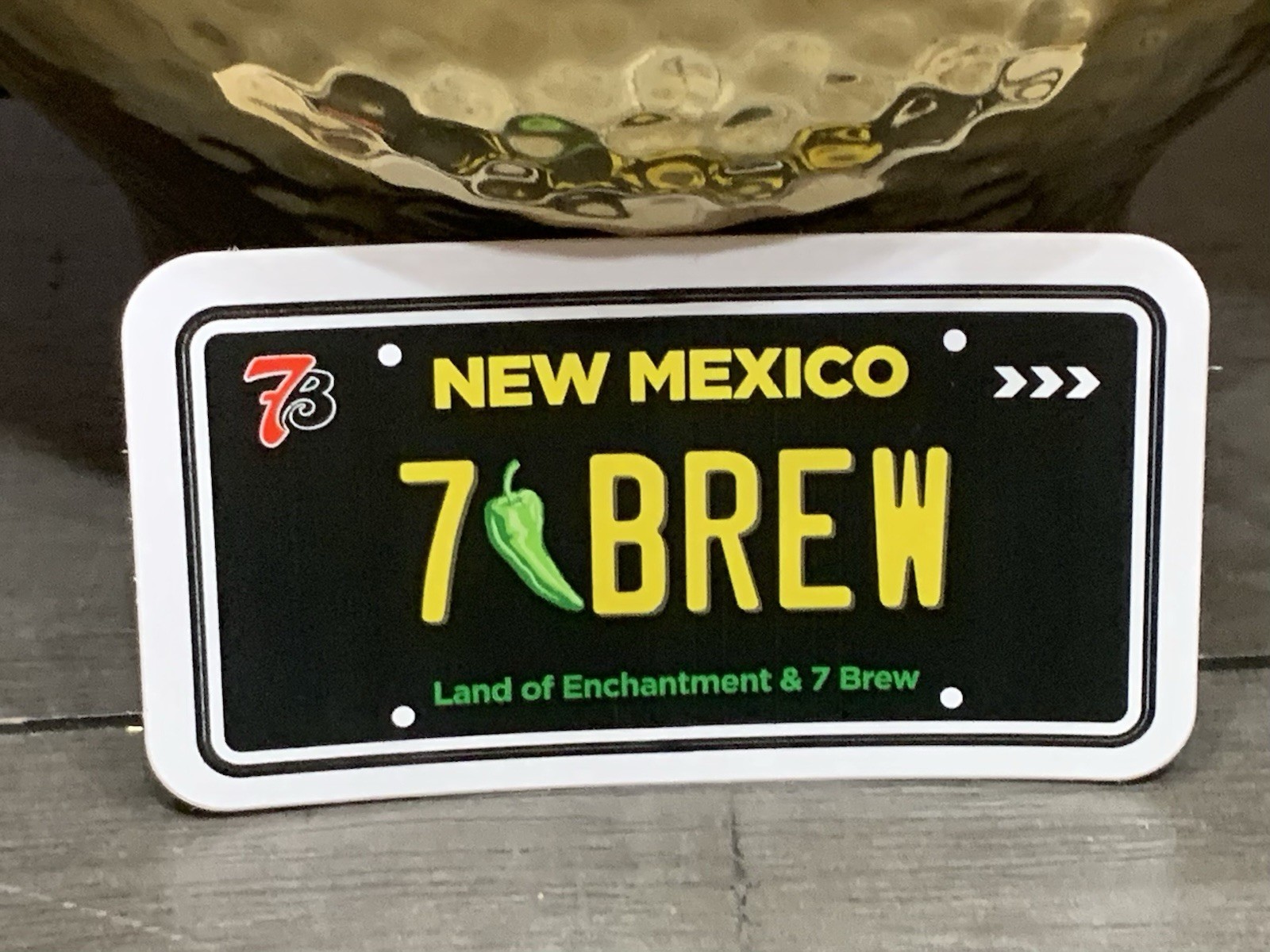 1- 7 Brew NEW MEXICO State License Plate Sticker National Coffee Day 9/29/26
